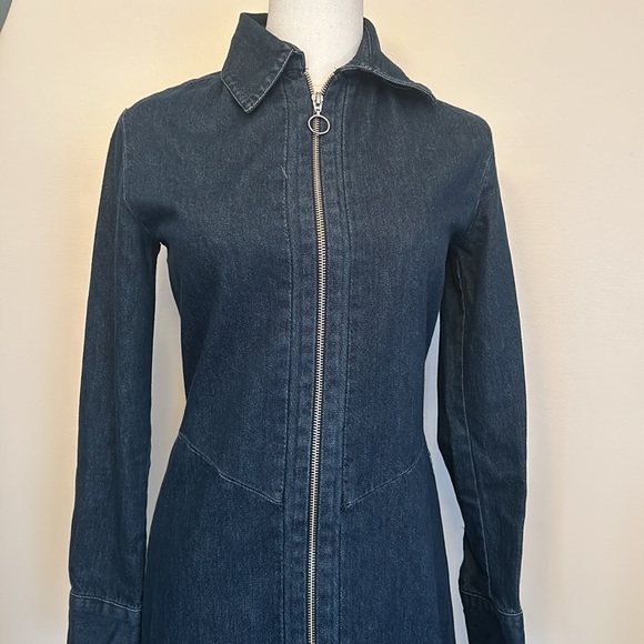 ZARA Zip Up The Minimal Denim Dress size small - Picture 5 of 11